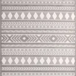 Sasso Geometrik Gri İskandinav Desenli Polyester Makine Halısı