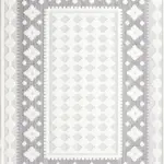 İmola Geometrik Beyaz İskandinav Desenli Polyester Makine Halısı