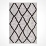 Budrio Geometrik Gri İskandinav Desenli Polyester Makine Halısı - Görsel 2