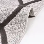 Budrio Geometrik Gri İskandinav Desenli Polyester Makine Halısı - Görsel 5