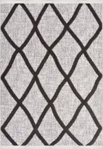 Budrio Geometrik Gri İskandinav Desenli Polyester Makine Halısı