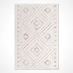 Poggio Geometrik Krem İskandinav Desenli Polyester Makine Halısı - Görsel 2