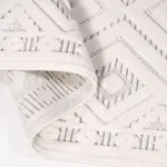 Poggio Geometrik Krem İskandinav Desenli Polyester Makine Halısı - Görsel 4