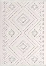 Poggio Geometrik Krem İskandinav Desenli Polyester Makine Halısı