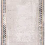 Vittore Çerçeveli Krem Triko ve Akrilik İplikli Pamuk Tabanlı Makine Halısı