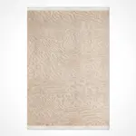 Murge Modern Krem Loop ve Polyester Kaydırmaz Taban Makine Halısı - Görsel 2