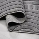 Croce Modern Gri Loop ve Polyester Kaydırmaz Taban Makine Makine Halısı - Görsel 4