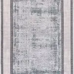 Nereto Çerçeveli Krem Triko ve Akrilik İplikli Pamuk Tabanlı Makine Halısı