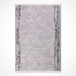 Tonara Geometrik Gri Akrilik Pamuk Tabanlı Makine Halısı - Görsel 2