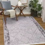 Tonara Geometrik Gri Akrilik Pamuk Tabanlı Makine Halısı - Görsel 6