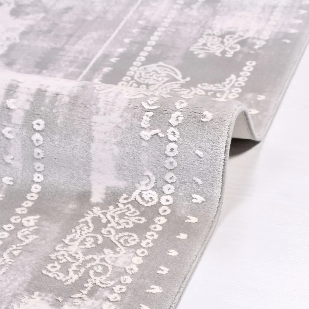 Ardore Klasik Göbekli Gri Bambu ve  Akrilik Makine Halısı - Görsel 5