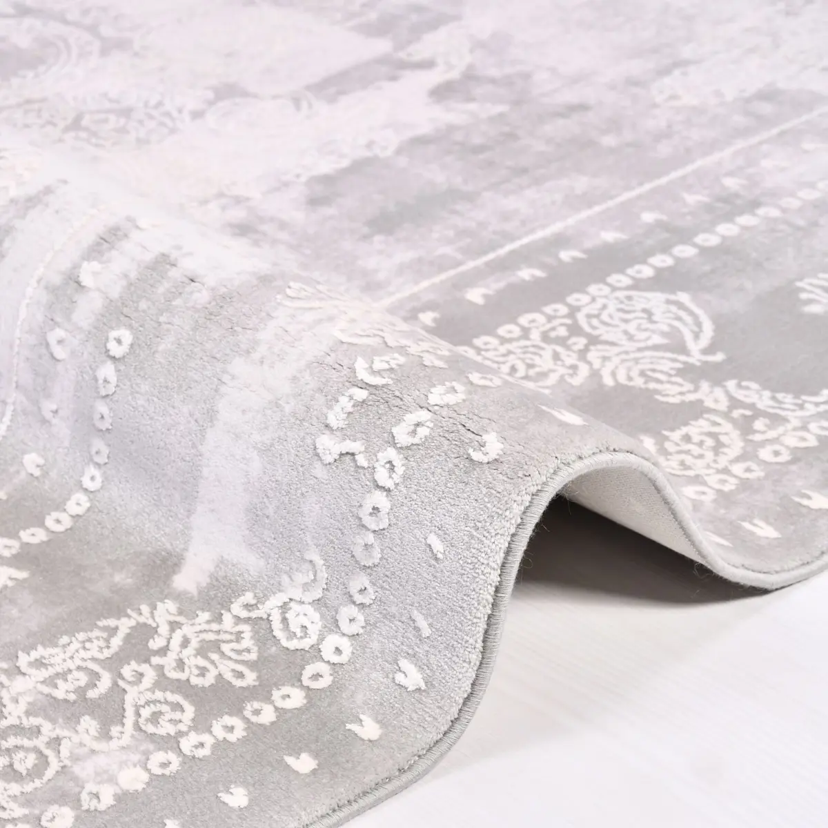 Ardore Klasik Göbekli Gri Bambu ve  Akrilik Makine Halısı - Görsel 3