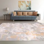 Calabra Modern Gri Bambu ve Akrilik Makine Halısı - Görsel 6