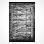 Vitolazio Çerçeveli Siyah Akrilik Kaydırmaz Tabanlı Makine Halısı - Görsel 2