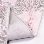 Valentia Modern Pembe Gri Bambu ve Akrilik Makine Halısı - Görsel 5