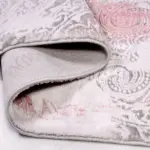 Valentia Modern Pembe Gri Bambu ve Akrilik Makine Halısı - Görsel 3