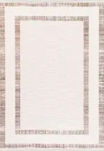 Sedilo Çerçeveli Krem Akrilik Pamuk Tabanlı Makine Halısı