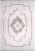 Chiesa Klasik Göbekli Beyaz Bambu ve Akrilik Makine Halısı