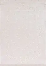 Malito Çerçeveli Krem Bambu ve Akrilik Makine Halısı