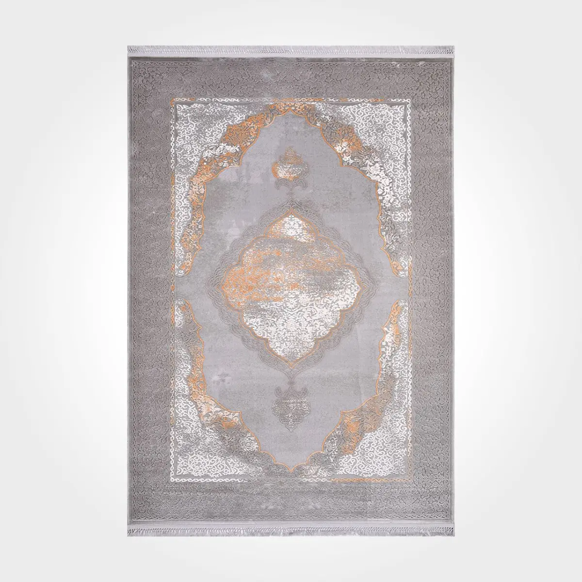 Badde Klasik Göbekli Gri Bambu ve Akrilik Makine Halısı - Görsel 2