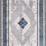 Zuighe Klasik Göbekli Gri Bambu ve Akrilik Makine Halısı