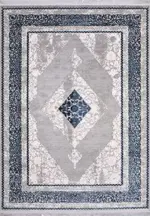 Zuighe Klasik Göbekli Gri Bambu ve Akrilik Makine Halısı