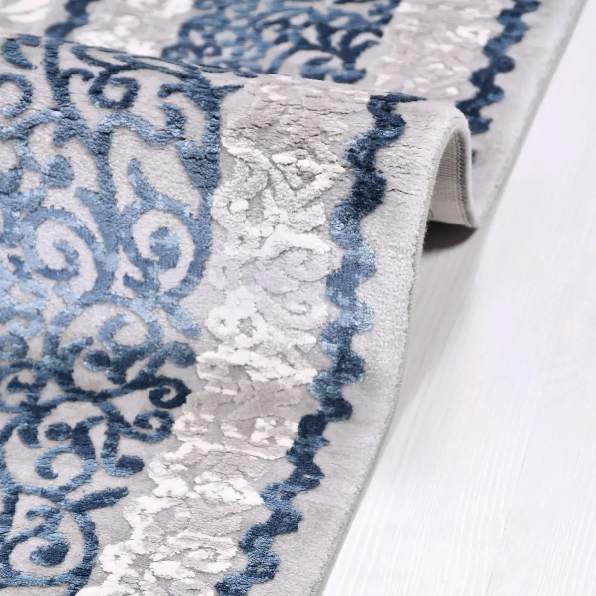 Zuighe Klasik Göbekli Gri Bambu ve Akrilik Makine Halısı - Görsel 5