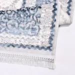 Zuighe Klasik Göbekli Gri Bambu ve Akrilik Makine Halısı - Görsel 4