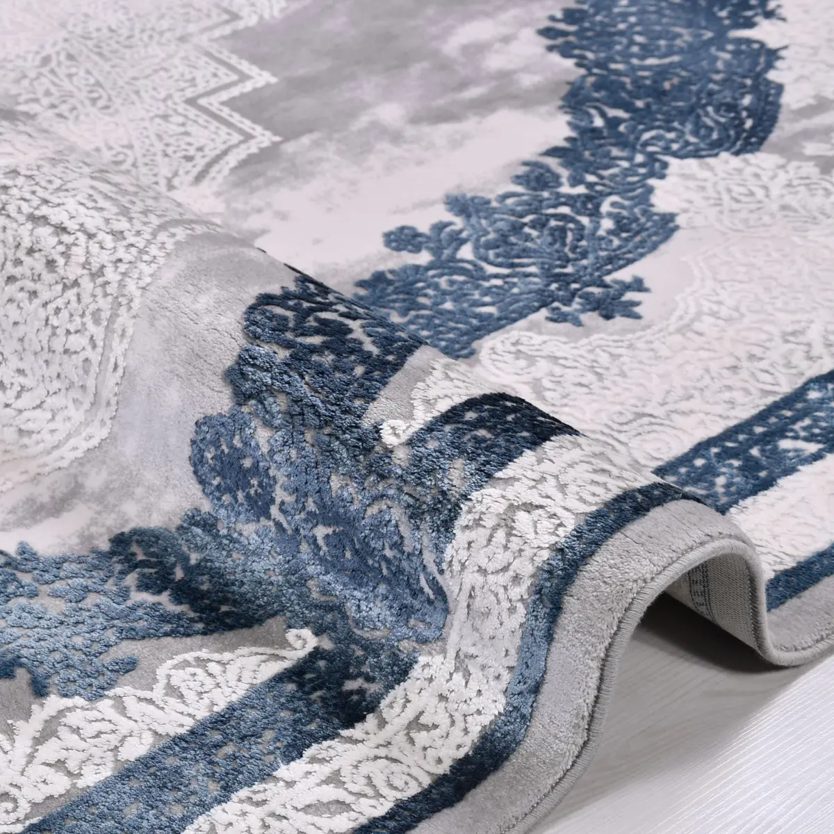 Ludurru Klasik Göbekli Gri Bambu ve Akrilik Makine Halısı - Görsel 3