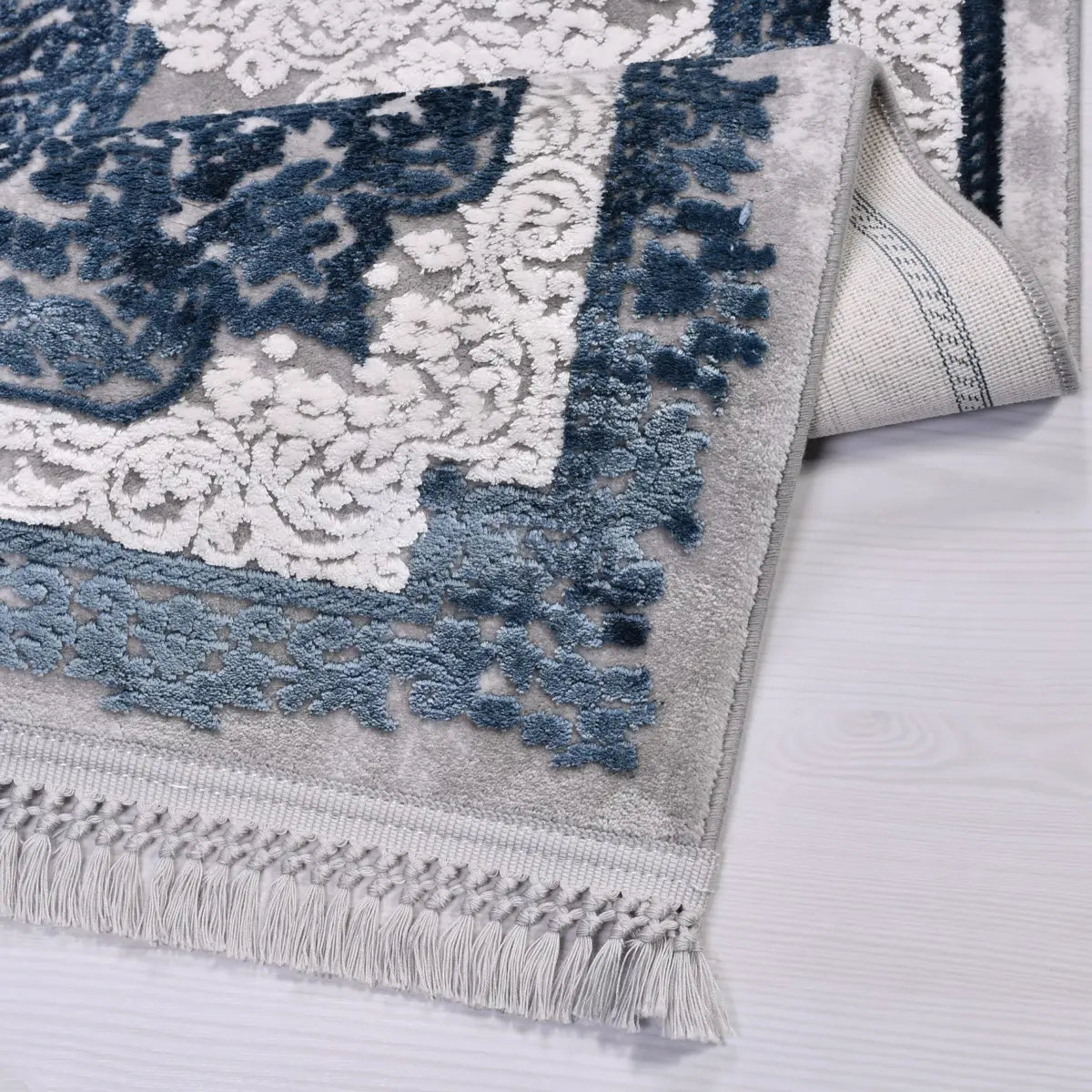 Ludurru Klasik Göbekli Gri Bambu ve Akrilik Makine Halısı - Görsel 4