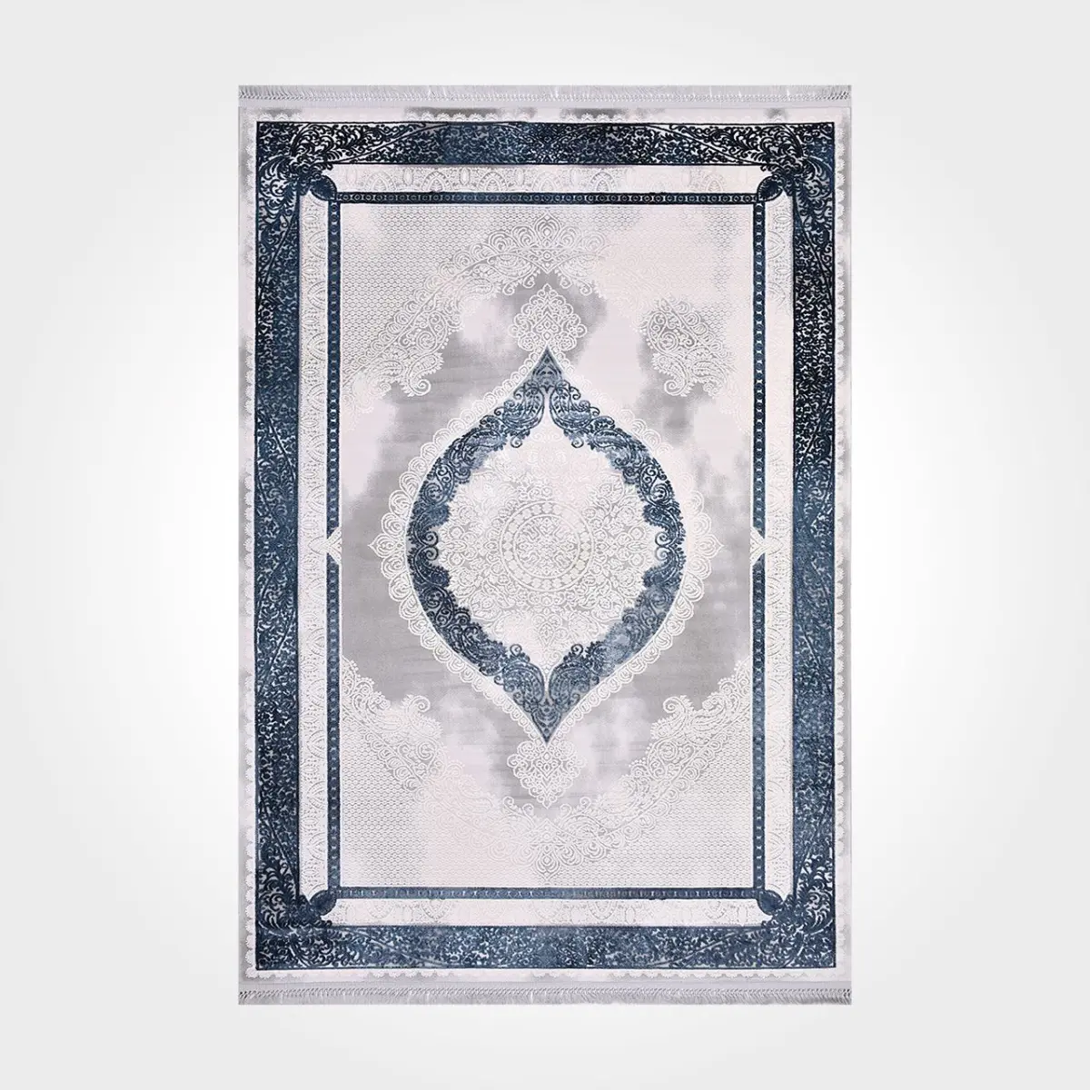 Mamusi Klasik Göbekli Gri Bambu ve Akrilik Makine Halısı - Görsel 2