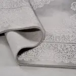 Talana Klasik Göbekli Antrasit Bambu ve Akrilik Makine Halısı - Görsel 4