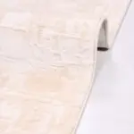 Clemente Modern Bej Viskon ve Akrilik Pamuk Tabanlı Makine Halısı - Görsel 5