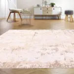 Almansa Modern Bej Viskon ve Akrilik Pamuk Tabanlı Makine Halısı - Görsel 6