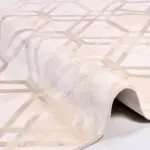 Tobarra Modern Krem Viskon ve Akrilik Pamuk Tabanlı Makine Halısı - Görsel 3