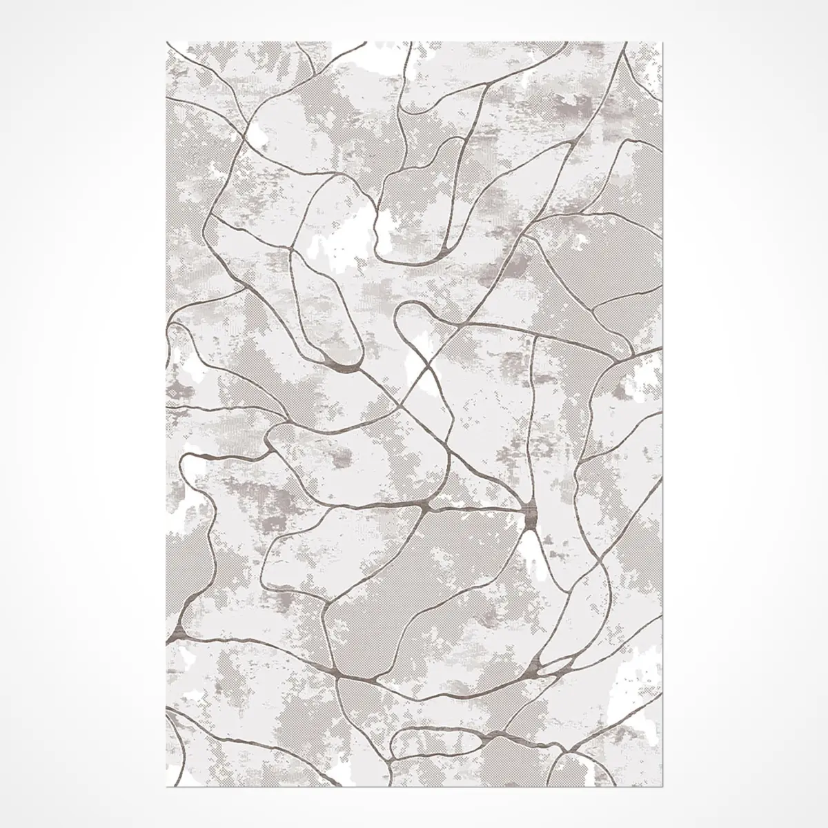 Irpino Modern Krem Mikropolyester Pamuk Tabanlı Makine Halısı - Görsel 2