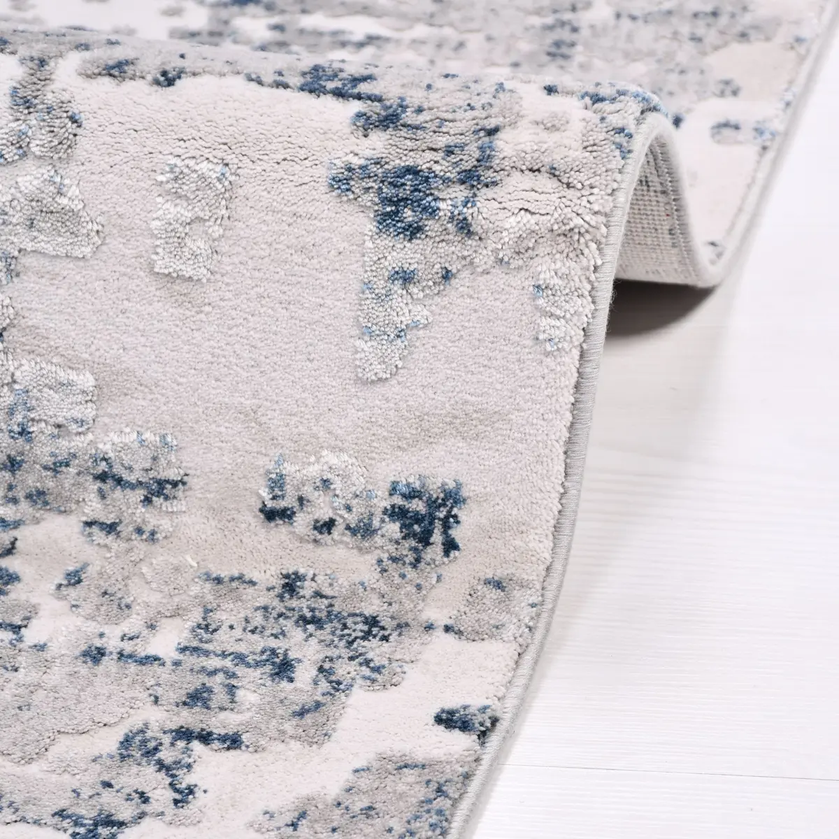 Bunol Modern Gri Viskon ve Akrilik Pamuk Tabanlı Makine Halısı - Görsel 5