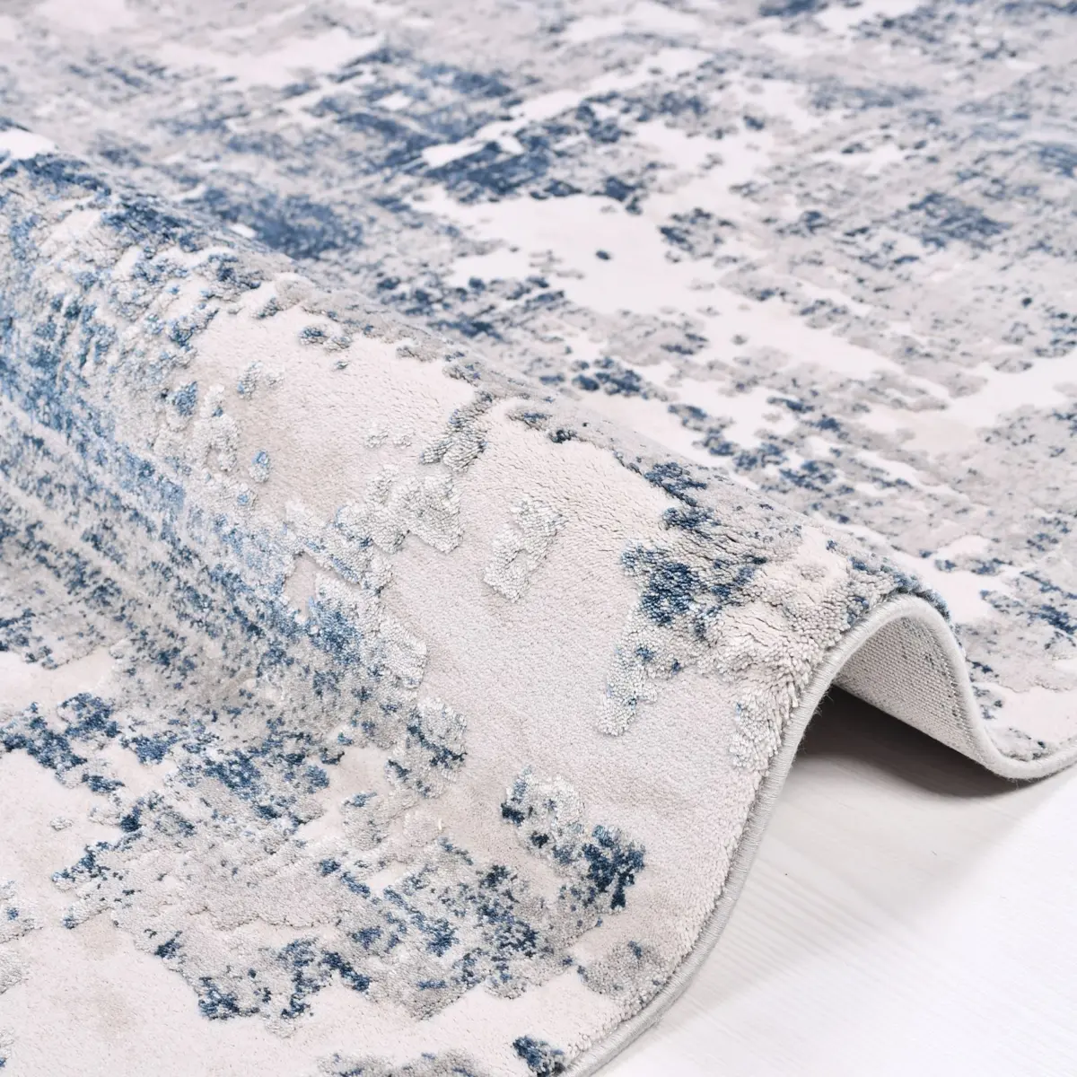 Bunol Modern Gri Viskon ve Akrilik Pamuk Tabanlı Makine Halısı - Görsel 3