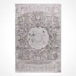 Jena Klasik Göbekli Gri Viskon ve Akrilik Makine Halısı - Görsel 2