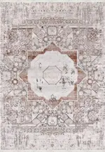 Debno Klasik Göbekli Krem Viskon ve Akrilik Makine Halısı