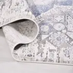 Hennef Klasik Göbekli Gri Viskon ve Akrilik Makine Halısı - Görsel 4