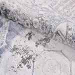 Hennef Klasik Göbekli Gri Viskon ve Akrilik Makine Halısı - Görsel 5