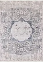 Hennef Klasik Göbekli Gri Viskon ve Akrilik Makine Halısı