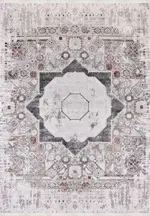 Bonn Klasik Göbekli Gri Viskon ve Akrilik Makine Halısı