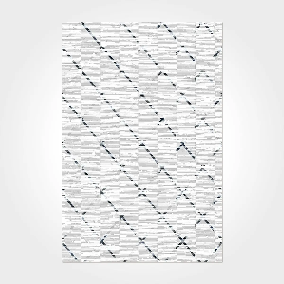 Arecena Geometrik Gri Viskon ve Akrilik Pamuk Tabanlı Makine Halısı - Görsel 2