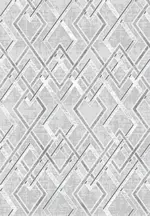 Chelva Geometrik Gri Viskon ve Akrilik Pamuk Tabanlı Makine Halısı