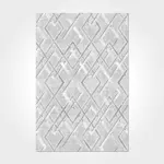 Chelva Geometrik Gri Viskon ve Akrilik Pamuk Tabanlı Makine Halısı - Görsel 2