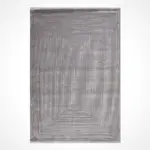 Gomara Klasik Göbekli Gri Viskon ve Akrilik Makine Halısı - Görsel 2