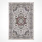 Agreda Klasik Göbekli Gri Viskon ve Akrilik Makine Halısı - Görsel 2