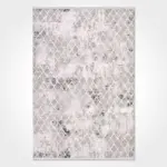 Assago Geometrik Gri Akrilik Makine Halısı - Görsel 2